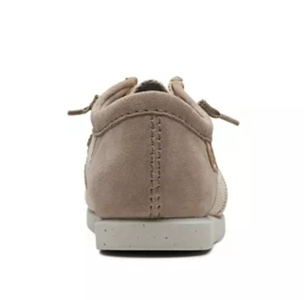 Clarks | Shacrelite Moc Toe Natural Woven Cotton Genuine Leather Suede Loafers